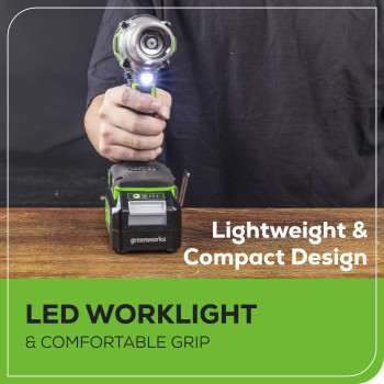 Greenworks 24V Brushless 12 Cordless Impact Wrench 3 Speed 300 Ftlbs Led Light 20Ah Battery And Charger Included