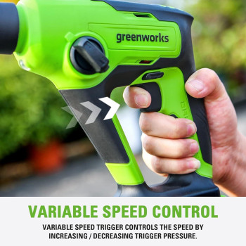 Greenworks 24V Cordless Sds 12J Heavy Duty Rotary Hammer Drill 1Inch Brushless Hammer Drill For Concrete 2Mode And Vairable