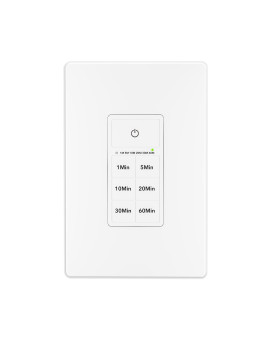 Bnlink Countdown Timer Switch For Exhaust Fan Bathroom Fan Light Switch Timer Indoor With Push Button 1510203060Mins Wal