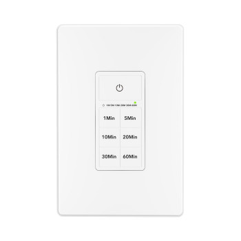 Bnlink Countdown Timer Switch For Exhaust Fan Bathroom Fan Light Switch Timer Indoor With Push Button 1510203060Mins Wal