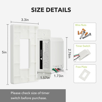 Bnlink Countdown Timer Switch For Exhaust Fan Bathroom Fan Light Switch Timer Indoor With Push Button 1510203060Mins Wal