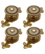 Kelier Brass Cabinet Knobs 4 Pack Vintage Retro Mushroom Drawer Knobs With Backplate Dresser Pull Handles For Kitchencupboa