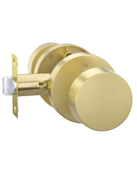 Goldenwarm 1 Pack Brushed Gold Interior Door Knob Zincalloy Brushed Brass Privacy Door Knob Brushed Gold Privacy Door Knob In