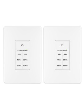 Bnlink Countdown Timer Switch For Exhaust Fan Bathroom Fan Light Switch Timer Indoor With Push Button 1510203060Mins Wal