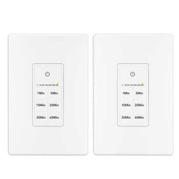 Bnlink Countdown Timer Switch For Exhaust Fan Bathroom Fan Light Switch Timer Indoor With Push Button 1510203060Mins Wal