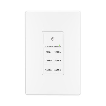 Bnlink Countdown Timer Switch For Exhaust Fan Bathroom Fan Light Switch Timer Indoor With Push Button 51015304560Mins Wa