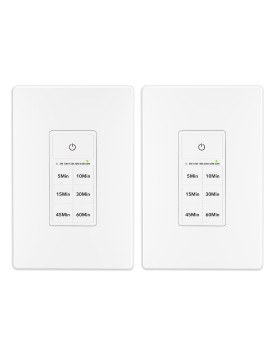 Bnlink Countdown Timer Switch For Exhaust Fan Bathroom Fan Light Switch Timer Indoor With Push Button 51015304560Mins Wa