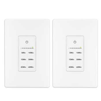 Bnlink Countdown Timer Switch For Exhaust Fan Bathroom Fan Light Switch Timer Indoor With Push Button 51015304560Mins Wa