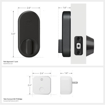 Yale Approach Smart Wifi Deadbolt Retrofit Smart Lock Unlimited Virtual Keys App Remote Control Keyless Entry Black