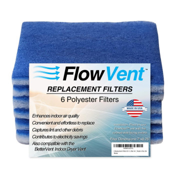 Flowvent Indoor Electric Dryer Vent Filters Dual Filtering For Clean Air Simple Maintenance Waterfree Made In The Usa