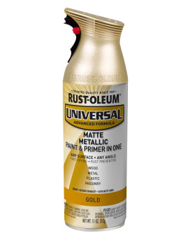 Rustoleum 387992 Universal All Surface Metallic Spray Paint 11 Oz Matte Gold