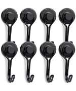 E Bavite Swivel Swing Magnetic Hook 40Lb Black Refrigerator Magnetic Hook 8Pack Strong Neodymium Magnet Hook For Refrigerator Ma