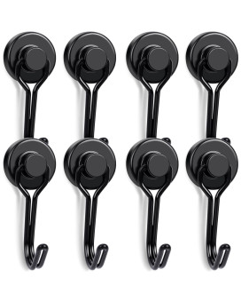 E Bavite Swivel Swing Magnetic Hook 40Lb Black Refrigerator Magnetic Hook 8Pack Strong Neodymium Magnet Hook For Refrigerator Ma