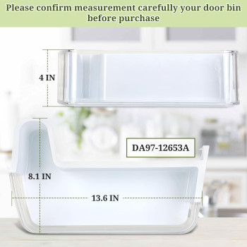 Da9712653A Door Shelf Basket Bin Left Bottom Compatible With Samsung Rf263