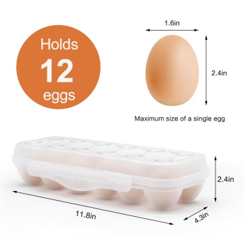 Pedersean Egg Storage For Refrigerator Egg Holder For Fridge Portable Egg Organizer With Lid Stackable Egg Storage With Safet