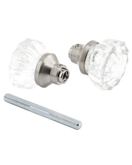 Primeline E 28315 Mortise Style Fluted Glass Door Knobs Perfect For Replacing Broken Antique Lock Sets On Interior Doors Fea