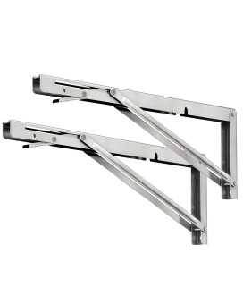 Lsk 14 Inch Folding Shelf Brackets Heavy Duty Stainless Steel Shelf Bracket Collapsible Shelf Brackets For Work Bench Space Sa