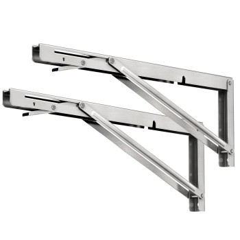 Lsk 14 Inch Folding Shelf Brackets Heavy Duty Stainless Steel Shelf Bracket Collapsible Shelf Brackets For Work Bench Space Sa