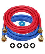 Washer Hose 10 Ft10Ft Rubber Washing Machine Hoses Washer And Dryer Hose 34 Connection Supply Lines For Hot And Cold Water Was