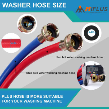 Washer Hose 10 Ft10Ft Rubber Washing Machine Hoses Washer And Dryer Hose 34 Connection Supply Lines For Hot And Cold Water Was