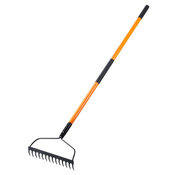 Vnimti Garden Rake For Gardening Heavy Duty Garden Rake For Lawns 14 Tines Bow Rake With Fiberglass Handle 58 Inches