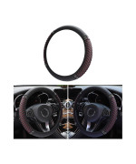 Osilly Bling Car Steering Wheel Cover 15 Inch Rhinestones Soft Leather Elastic Steering Wheel Protector Sparkly Crystal Diamon