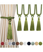 Fenghuangwu Curtain Tiebacks Tassel Tiebacks Rope Curtain Tie Backs Handmade Curtain Holdbacks Made From Polyestergreen 4 Pac