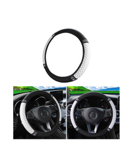 Osilly Bling Car Steering Wheel Cover 15 Inch Rhinestones Soft Leather Elastic Steering Wheel Protector Sparkly Crystal Diamon