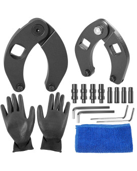 Camoo 1266 7463 Adjustable Gland Nut Wrench 2 Hydraulic Cylinder Spanner Wrench Set Includes Gloves Microfiber Towel Pins