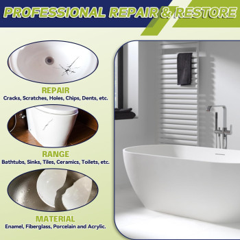 Porcelain Repair Kit Fiberglass Tub Repair Kit Shower Sink Bathtub And Countertop Tile Repair Kit Repair Chips Dents Cracks