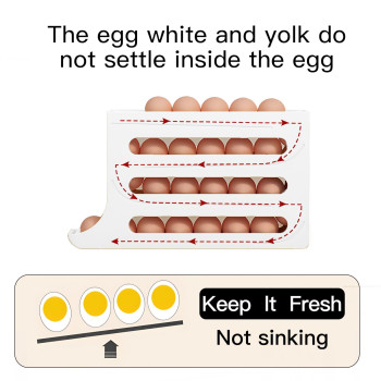 Houksouml Egg Dispenserautomatic Rolling Egg Tray Organizer Holds 28 Eggs Simultaneously Space Saving Refrigerator Egg Roller