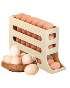 Houksouml Egg Dispenserautomatic Rolling Egg Tray Organizer Holds 28 Eggs Simultaneously Space Saving Refrigerator Egg Roller