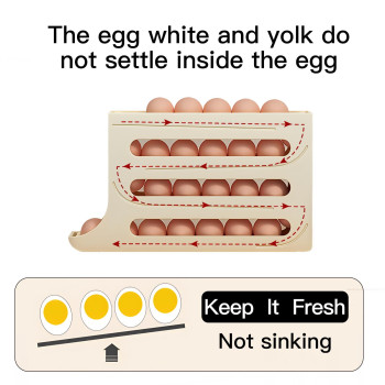 Houksouml Egg Dispenserautomatic Rolling Egg Tray Organizer Holds 28 Eggs Simultaneously Space Saving Refrigerator Egg Roller