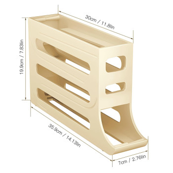 Houksouml Egg Dispenserautomatic Rolling Egg Tray Organizer Holds 28 Eggs Simultaneously Space Saving Refrigerator Egg Roller