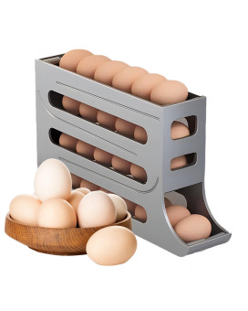 Houksouml Egg Dispenserautomatic Rolling Egg Tray Organizer Holds 28 Eggs Simultaneously Space Saving Refrigerator Egg Roller