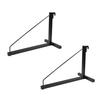 Mytee Products 2 Pack 1 Tier Shipping Container Shelving Bracket With Hooks 16X18 550 Lbs Wll Black Powder Coated Steel