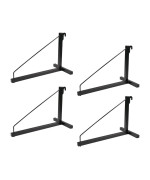 Mytee Products 4 Pack 1 Tier Shipping Container Shelving Bracket With Hooks 16X18 550 Lbs Wll Black Powder Coated Steel