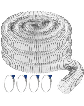 Pvc Dust Collection Hose 2 12 X 20 Made In Usa With 4 Thumbscrew Clamp Puncture Resistant Pvc Dust Collection Hose With Carb