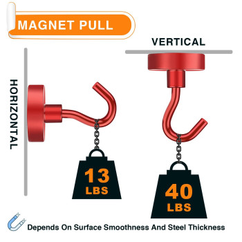 Mikede Magnetic Hooks Heavy Duty 40Lbs Magnets With Hooks For Cruise Cabins Strong Magnets Neodymium For Hanging Magnetic Wal