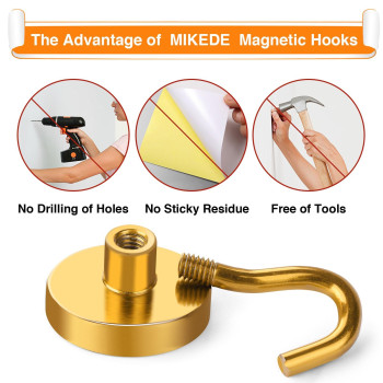 Mikede Magnetic Hooks Heavy Duty 40 Lbs Magnet With Hooks For Cruise Cabins Strong Magnets Neodymium For Hanging Magnetic Wal