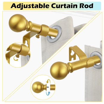 2 Pack Golden Curtain Rods 18 To 60 Inches062 Feet 58 Inch Splicing Drapery Rods Small Curtain Rods Set Size 1860 Gol