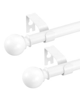 2 Pack White Curtain Rods 18 To 60 Inches062 Feet 58 Inch Splicing Drapery Rods Small Curtain Rods Set Size 1860 Whit