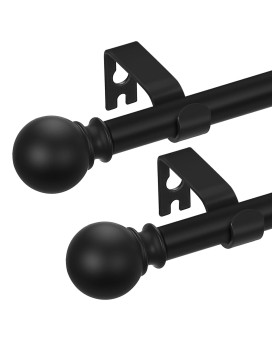 2 Pack Black Curtain Rods 36 To 72 Inches36 Feet 58 Inch Splicing Drapery Rods Small Curtain Rods Set Size 3672 Matte