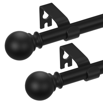 2 Pack Black Curtain Rods 36 To 72 Inches36 Feet 58 Inch Splicing Drapery Rods Small Curtain Rods Set Size 3672 Matte