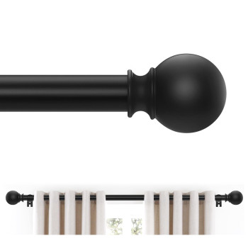 Matte Black Curtain Rods 18 To 60 Inches155 Feet 58 Inch Splicing Drapery Rods Small Curtain Rods Set Size 1860 Matte