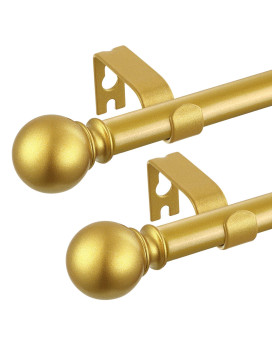 2 Pack Golden Curtain Rods 36 To 72 Inches1224 Feett 58 Inch Splicing Drapery Rods Small Curtain Rods Set Size 3672