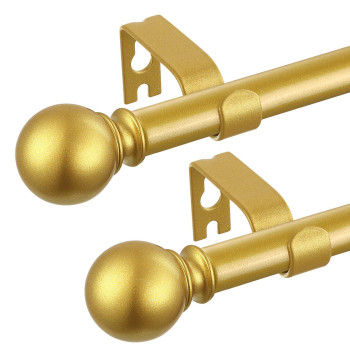 2 Pack Golden Curtain Rods 36 To 72 Inches1224 Feett 58 Inch Splicing Drapery Rods Small Curtain Rods Set Size 3672