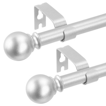 2 Pack Silver Curtain Rods 18 To 60 Inches062 Feet 58 Inch Splicing Drapery Rods Small Curtain Rods Set Size 1860 Sil