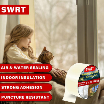 Swrt 2 X30Yd90Ft Transparent Door And Window Weather Stripping Tape Window Insulation For Winter Preventing Cold Air Loss I