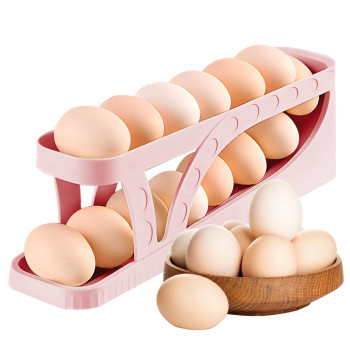 Haiaoxonr Egg Dispenserautomatic Rolling Egg Tray Organizer Holds 15 Eggs Simultaneously Space Saving Refrigerator Egg Roller